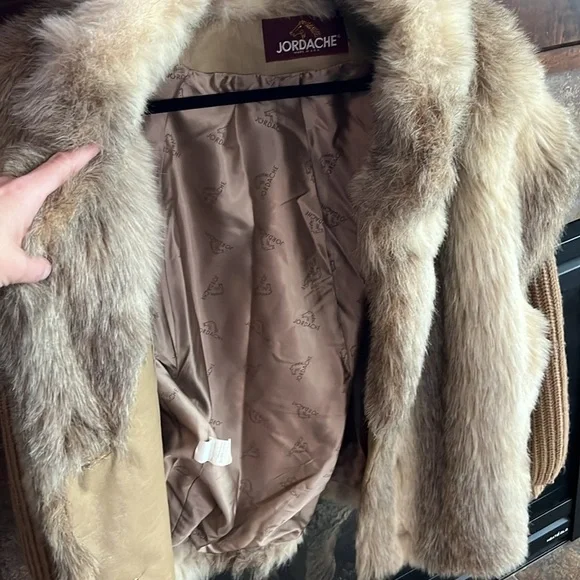 Vintage glamorous chic classic vintage ivory taupe faux fur sweater jacket 13/14 - Picture 5 of 16